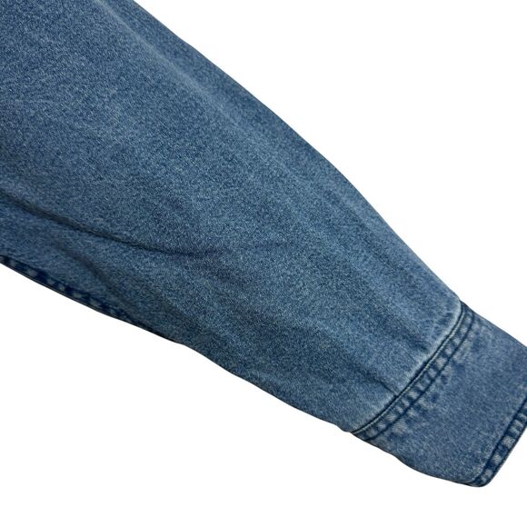 Woolrich Large Shacket Jean Jacket Fleece Lined Button Chore Barn Western Womens - Picture 9 of 16